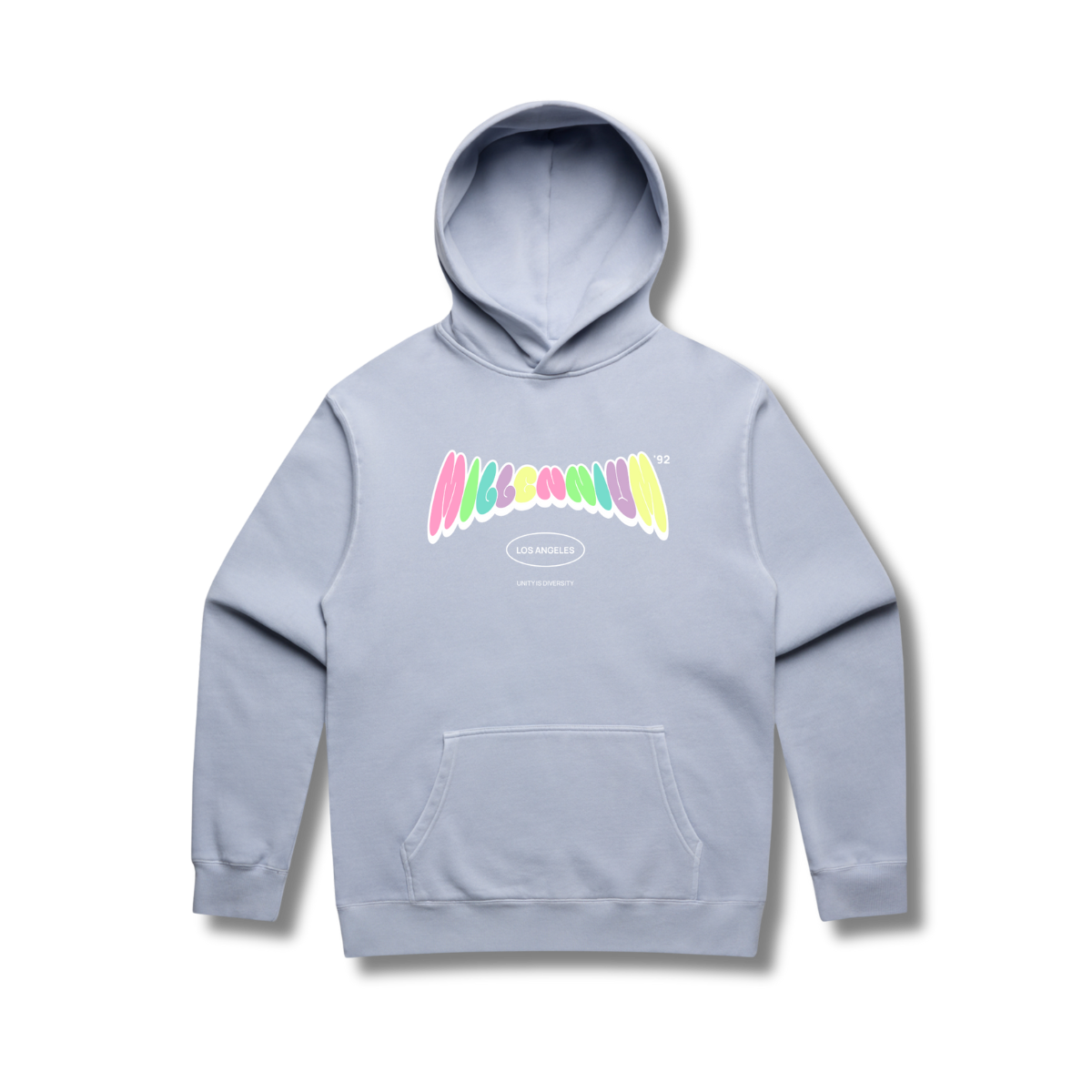 Millennium Logo Faded Relaxed Fit Hoodie